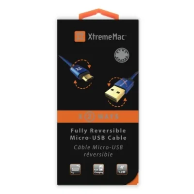 Câble XtremeMac Micro-USB à USB Pemium – 1,2M – Noir (XCL-RMU-13)