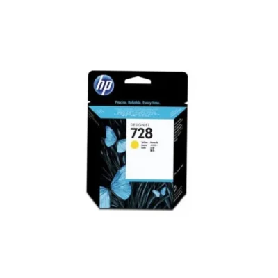 HP 728 JAUNE – CARTOUCHE D’ENCRE HP D’ORIGINE (F9K15A)