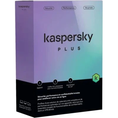 Kaspersky Plus (Internet Security) – 1 Poste / 1 an (KL10428BAFS-FFPMAG)